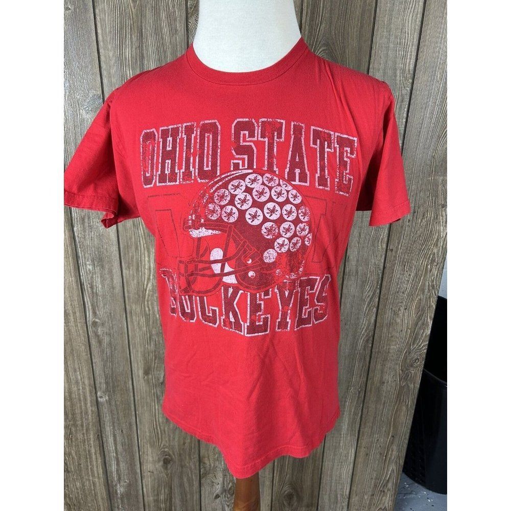 College Issue Men’s Red Ohio State Buckeyes T Shirt NCAA Short Sleeve
